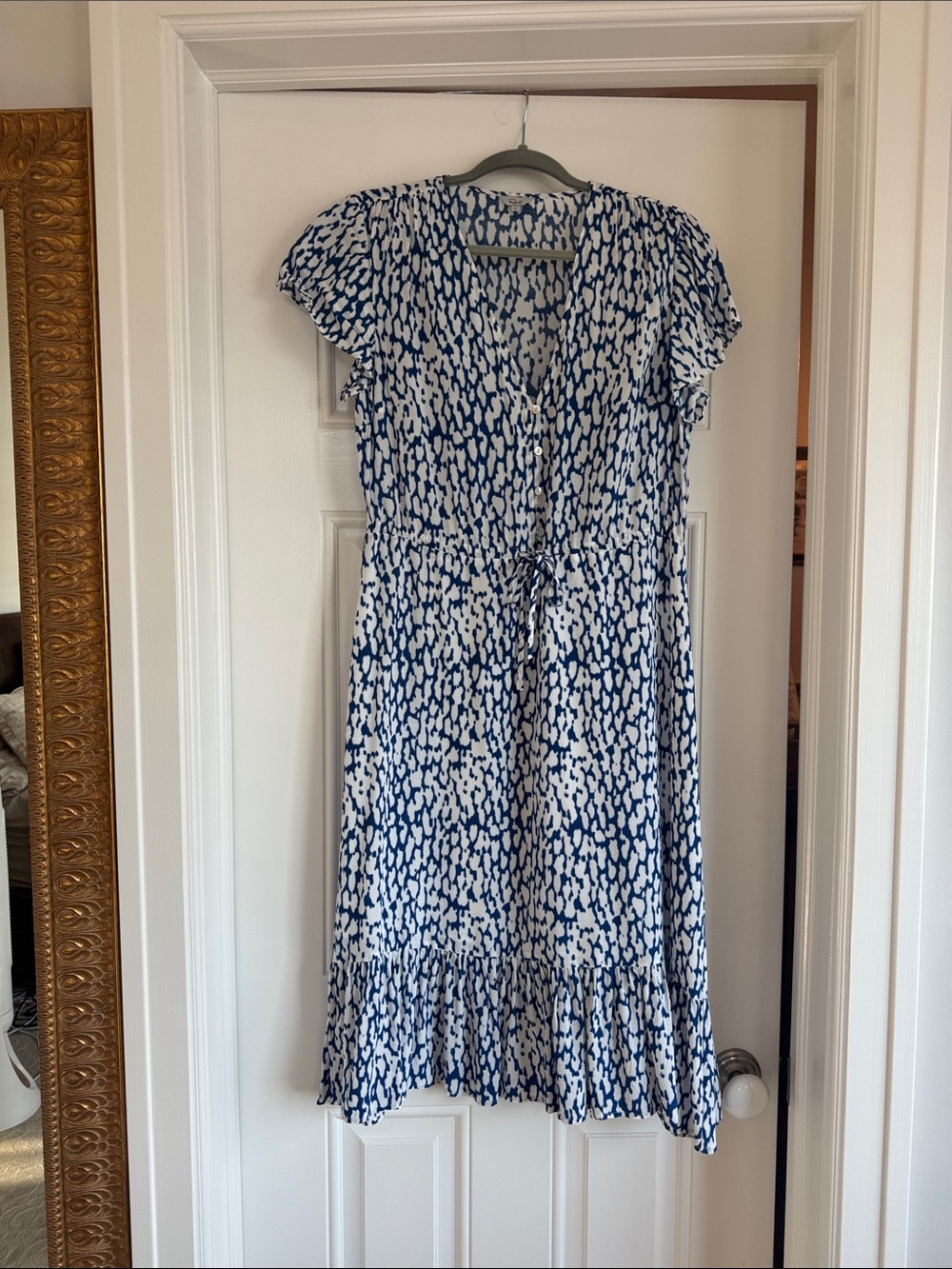 Rails Blue and White Printed Top